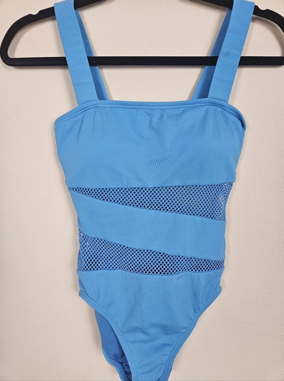 DKNY Blue Mesh One Piece Swimsuit - Picture 2 of 6